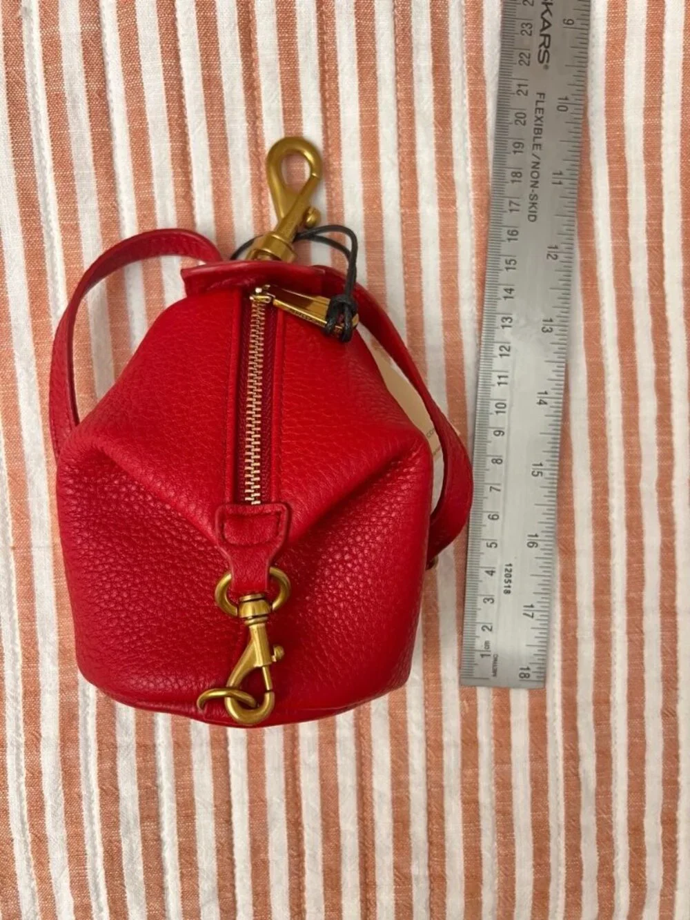 NWT Rebecca Minkoff Mini Julian Backpack Leather Key Fob - Red